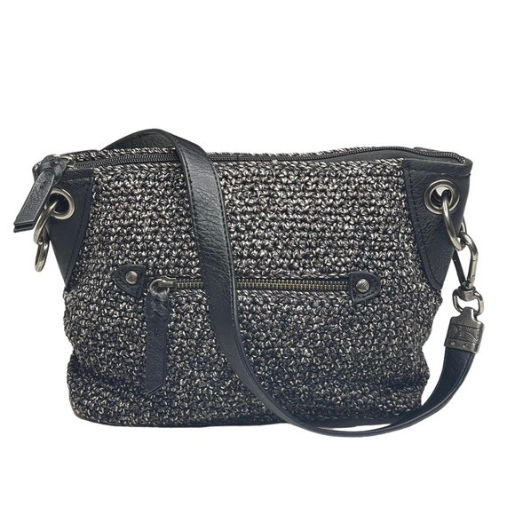 new The Sak ᯾ Indio Small Crochet Tote Handbag Bag ᯾ Urban Static Charcoal Knit - Picture 4 of 16